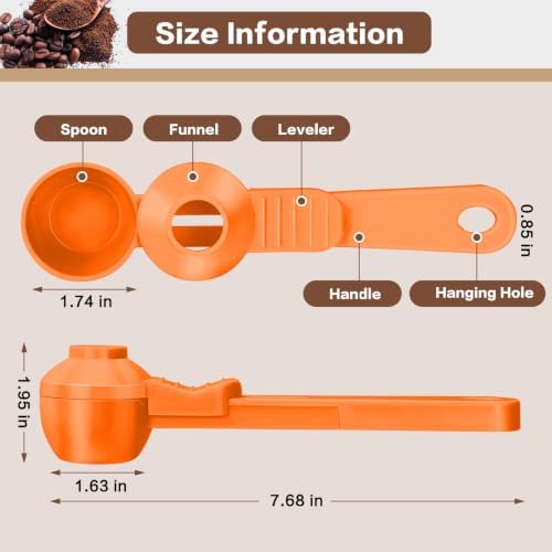 2-in-1 Coffee Scoop with Funnel, 2 Tbsp Measuring Spoon