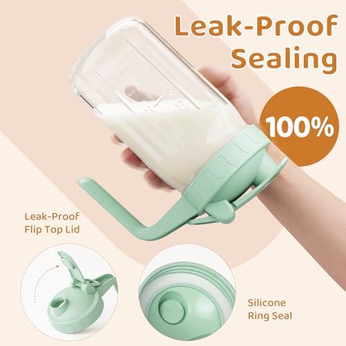 32 oz Breast Milk Pitcher, Glass Mason Jar Pitcher