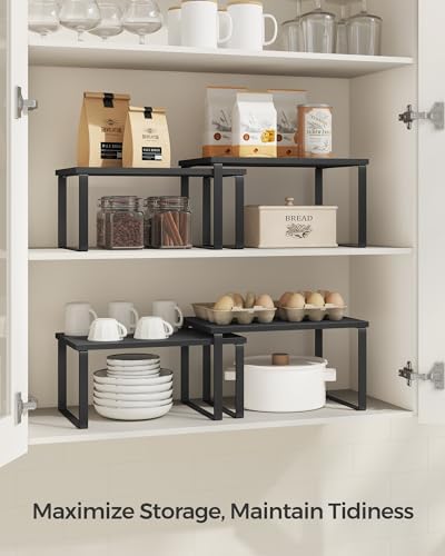 SONGMICS Cabinet Organizer Shelf, Kitchen Storage
