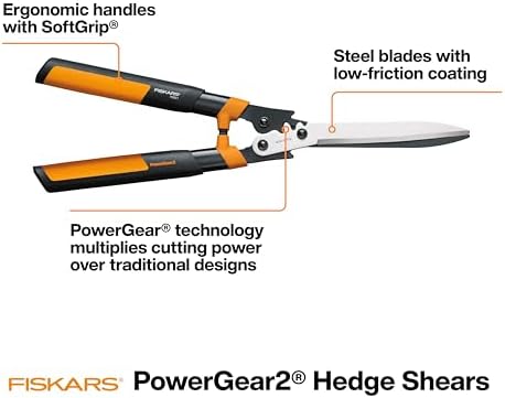 Fiskars 23" PowerGear2 Garden Hedge Shears, Hedge Clippers