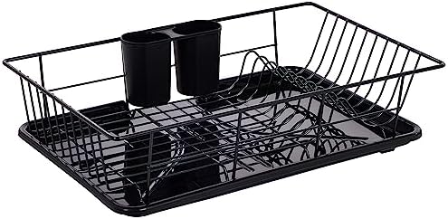 Sweet Home Collection Metal, Dish Drainer Drain Board and Utensil Holder Simple
