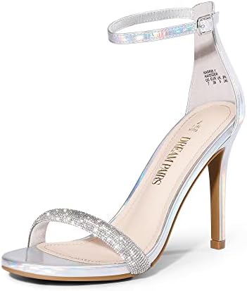 Women's Black Stiletto Ankle Strap Sandals Open Toe Party Heels - Image 25