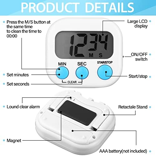 Weewooday 24 Pcs Digital Kitchen Timer Bulk