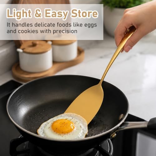 9.72-Inch Mini Spatula Thin Edge Metal Flat Turner Stainless Steel
