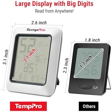TempPro TempAir Digital Hygrometer Indoor Thermometer Room Thermometer