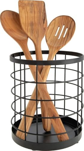 iDesign Kitchen Crock Utensil Holder, Matte Black