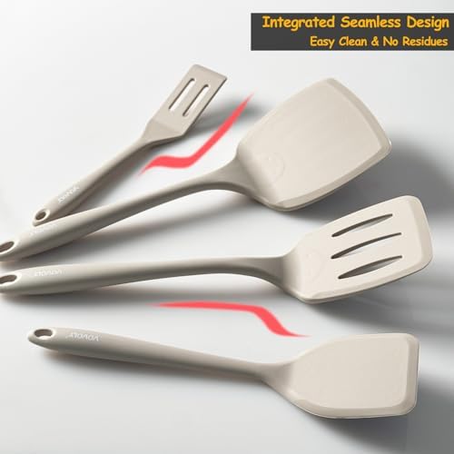 Silicone Spatula Set, 600°F Heat Resistant Silicone Spatula Turner Flipper