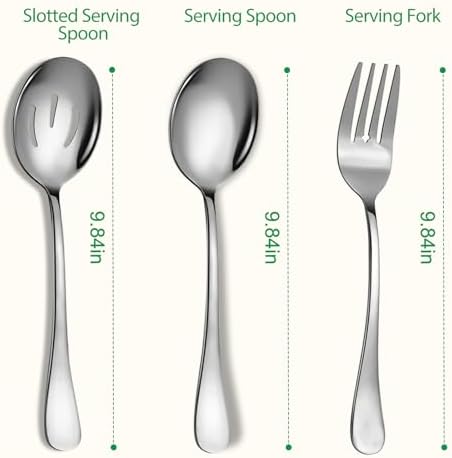 6 PCS Serving Spoons Set, Includes 2 Spoon/Slotted/Forks