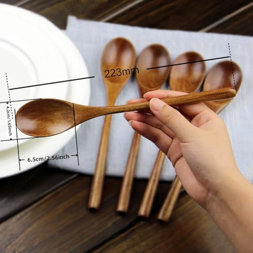 AOOSY 9 In Wooden Spoons for Eating