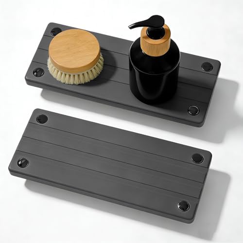 2PCS Instant Dry Sink Caddy for Bathroom Counter, Durable Kitchen Sink Organizer