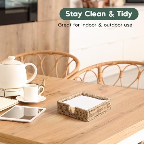 Napkin Holder for Table, Woven Paper Rope Napkin Holders For Paper Napkins