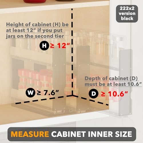 SpaceAid Bamboo Pull Out Spice Rack Organizer