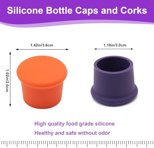 12 PCS MultiColor Silicone Wine Stoppers, Reusable Sparkling & Champagne Corks