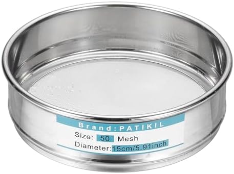 PATIKIL 50 Mesh Lab Sieve, 5.9" Diameter Sifting Screen 304 Stainless Steel