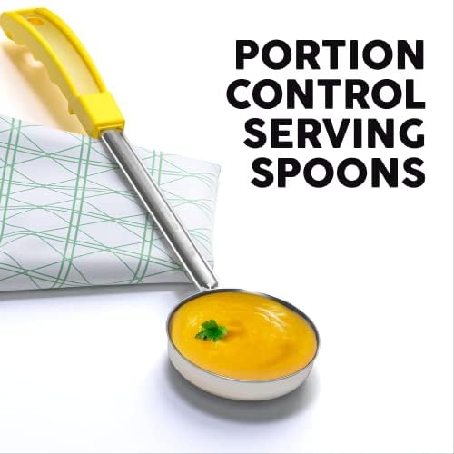 Portion Control Serving Spoons, 8 Piece Set Stainless Steel Measuring Cups