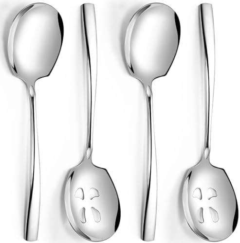Serving Spoons Set 9.14 Inch Slotted Spoon Serving Spoon Stainless Steel