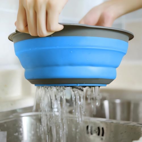 Collapsible Colander Set of 3, Space-Saving Foldable Strainer