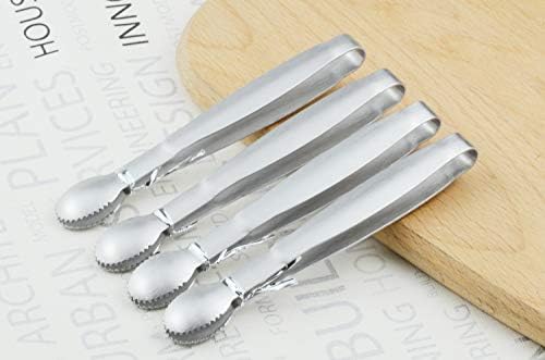 HINMAY 5" Mini Serving Tongs Tiny Stainless Steel Small Tongs