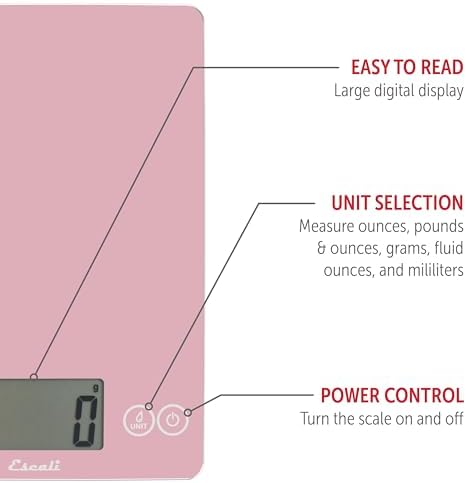 Escali Arti Glass Food Scale Digital Countertop Kitchen, Baking and Cooking