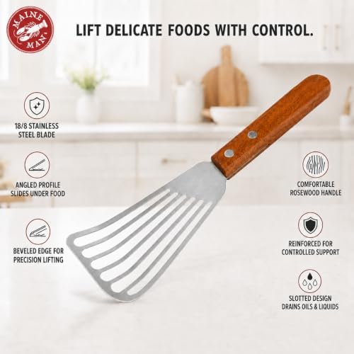 Maine Man Angled Fish Spatula, 18/8 Stainless Steel Blade,