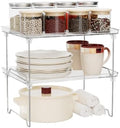 STARLATTA 2 Pcs Cabinet Organizer Shelf, Stackable Kitchen Counter Shelves