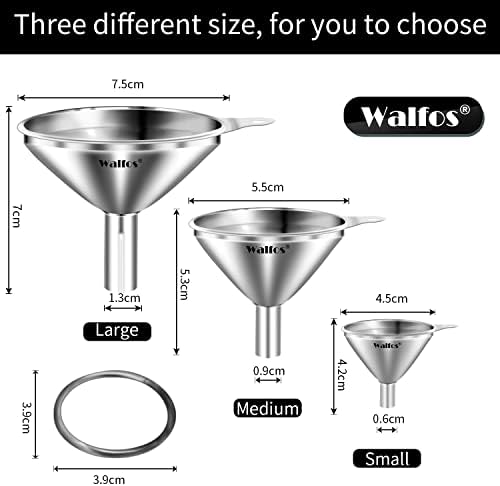 WALFOS Mini Stainless Steel Funnels,