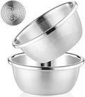 304 Stainless Steel Colander 5QT Microporous Colander & Large Bowl