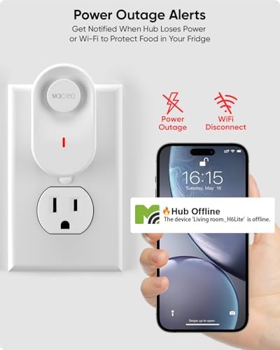 MOCREO WiFi Thermometer Freezer Alarm, Email Alert, App Notification, Data