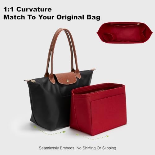 Purse Organizer Insert for Longchamp S, Felt Anti-Sag