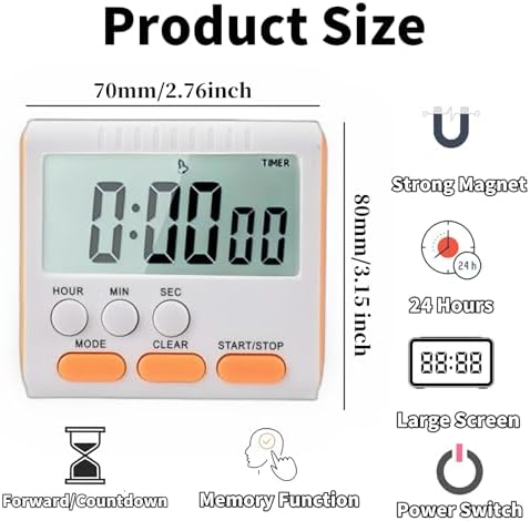 24 Hour Digital Timer Magnetic Kitchen Timer
