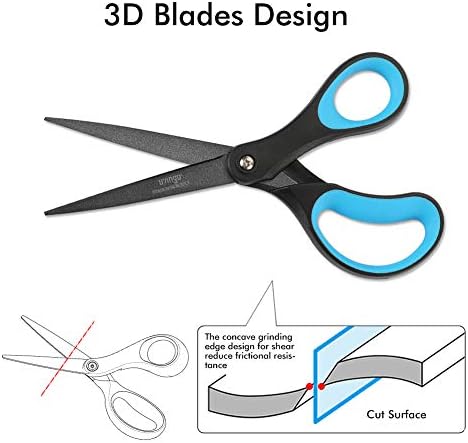 LIVINGO Titanium Scissors 8" 2 Pack Non Stick Office Craft Shears