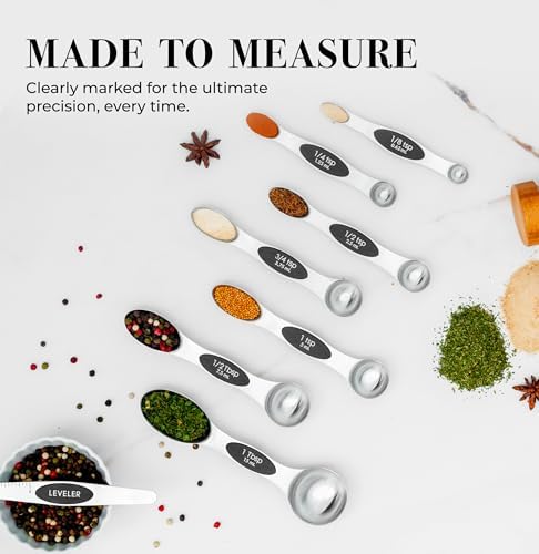 Styled Settings Stainless Steel Magnetic Measuring Spoons Set