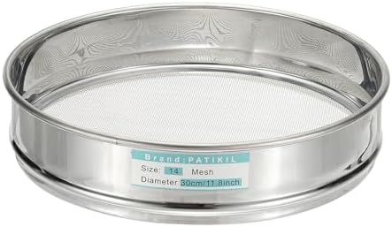 PATIKIL 14 Mesh Lab Sieve, 11.8" Diameter Sifting Screen 304 Stainless Steel
