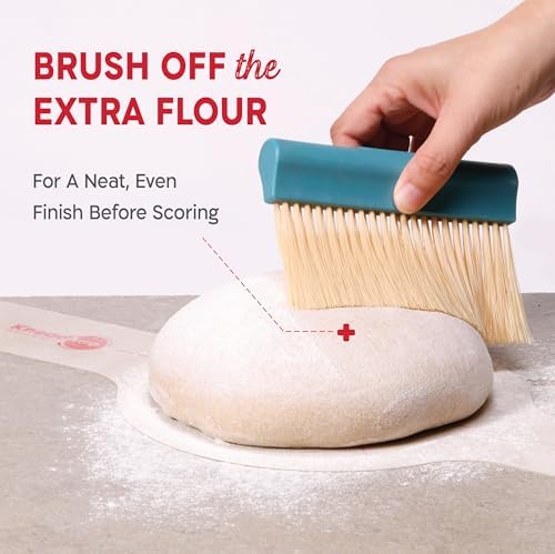 KneadAce Dough Scraper & Baker’s Brush.Stainless Steel Bench Scraper & Flour