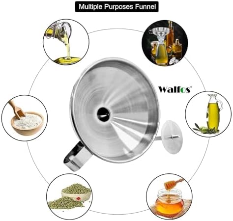 Stainless Steel Funnel, Walfos 3 Pack Kitchen Funnel