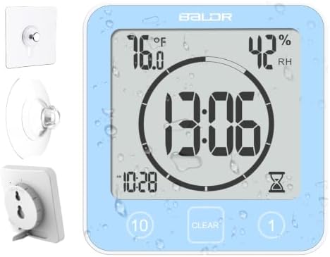 Baldr Shower Clock Waterproof Bathroom Clock