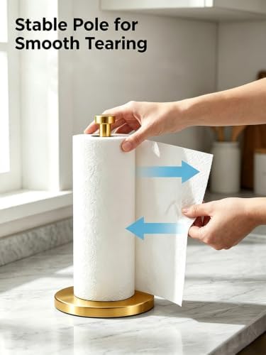 VEHHE Paper Towel Holder Countertop, 4 Non-Slip Suction Cups, Weighted Base