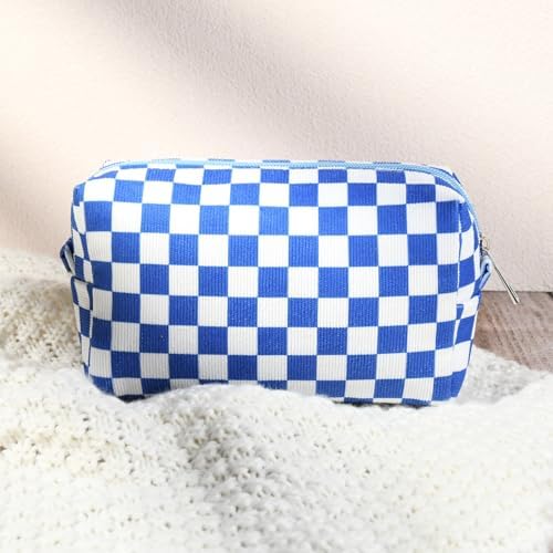 SOIDRAM 2 Pcs Checkered Makeup Bag Large Cosmetic Bag Toiletry Bag Makeup Pouch