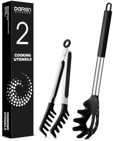 Silicone Spaghetti Spoon and Pasta Tong, Server Fork