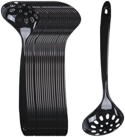Large Plastic Serving Spoons, Disposable Heavy Duty Colander, 20 Pieces