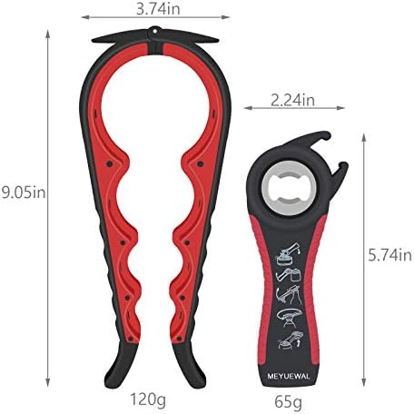 Jar Opener Bottle Opener for Weak Hands, 5 in 1 Multi Function Can Opener