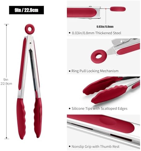 Doosu Kitchen Tongs with Silicone Tips
