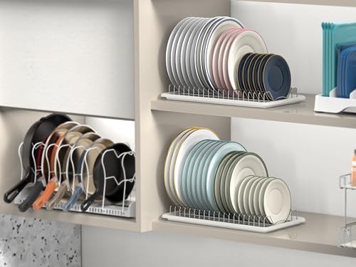 Simple Houseware 2 Pack Stainless Steel Plate Drying Rack w/Drainboard