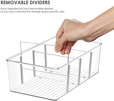 Vtopmart 8 Pack Food Storage Organizer Bins, 4 Compartments