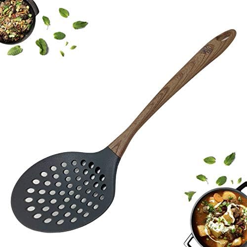 Skimmer Slotted Spoon with Woodlike Soft Touch Handle-Skimmer Spatula