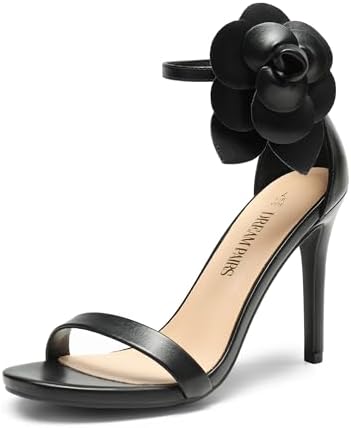 Women's Black Stiletto Ankle Strap Sandals Open Toe Party Heels - Image 23
