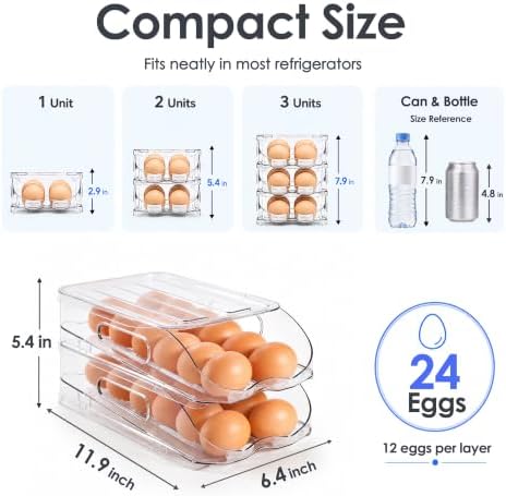 SMRCAD 24-Egg Holder for Fridge