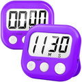 AOUCE Digital Kitchen Timers for Cooking, Timer for Kids 2 Pack Purple