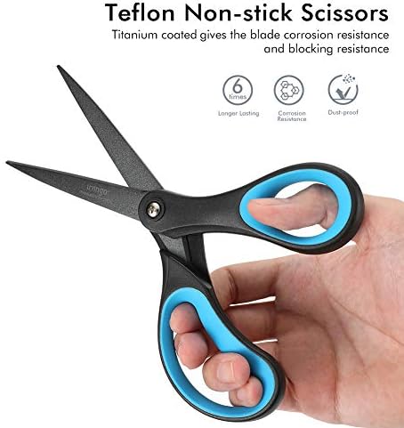 LIVINGO Titanium Scissors 8" 2 Pack Non Stick Office Craft Shears
