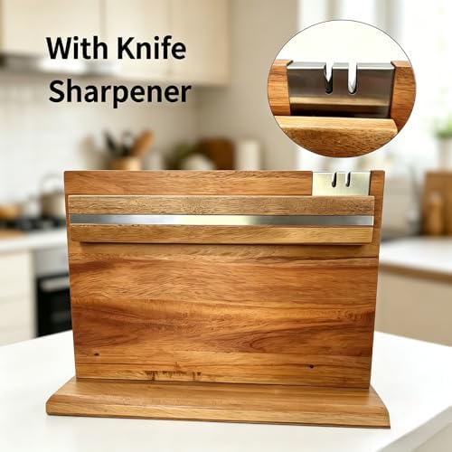 Solid Acacia Wood Magnetic Knife Holder